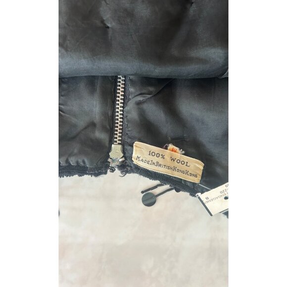 VTG 50s NWT Womens M Handmade Gatsby Black Beaded Wool Sleeveless Top Old Money - Picture 4 of 8